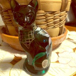 Fenton glass cat art